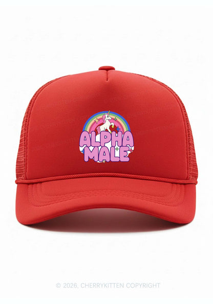 Rainbow Unicorn Alpha Male Pride Y2K Trucker Hat Cherrykitten