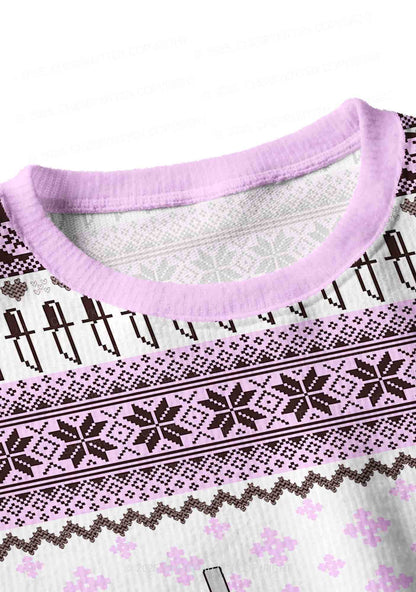 Smoking Rats Y2K Christmas Crop Knit Sweatshirt Cherrykitten