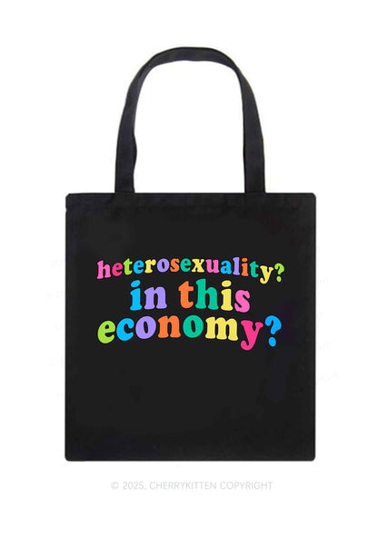 Heterosexuality In This Economy Pride Y2K Canvas Tote Bag Cherrykitten