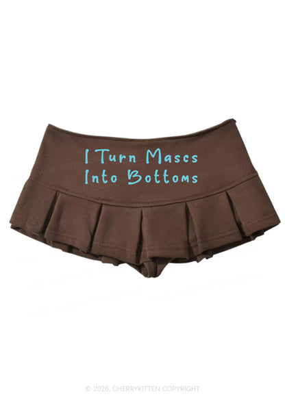 I Turn Mascs Into Bottoms Pride Y2K Mini Pleated Skirts Cherrykitten