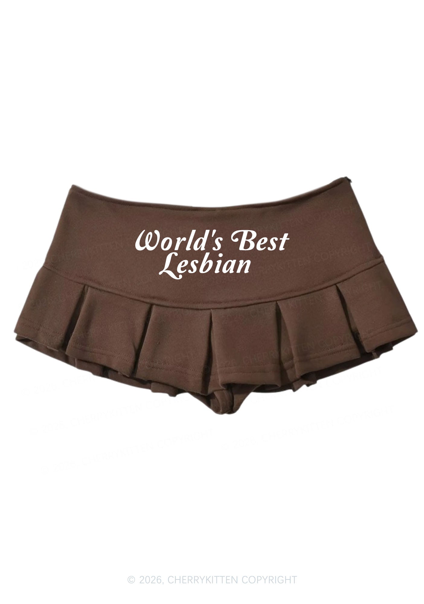 Worlds Best Lesbian Pride Y2K Mini Pleated Skirts Cherrykitten
