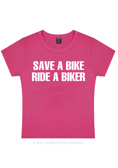 Curvy Save Bike Ride Biker Y2K Baby Tee Cherrykitten