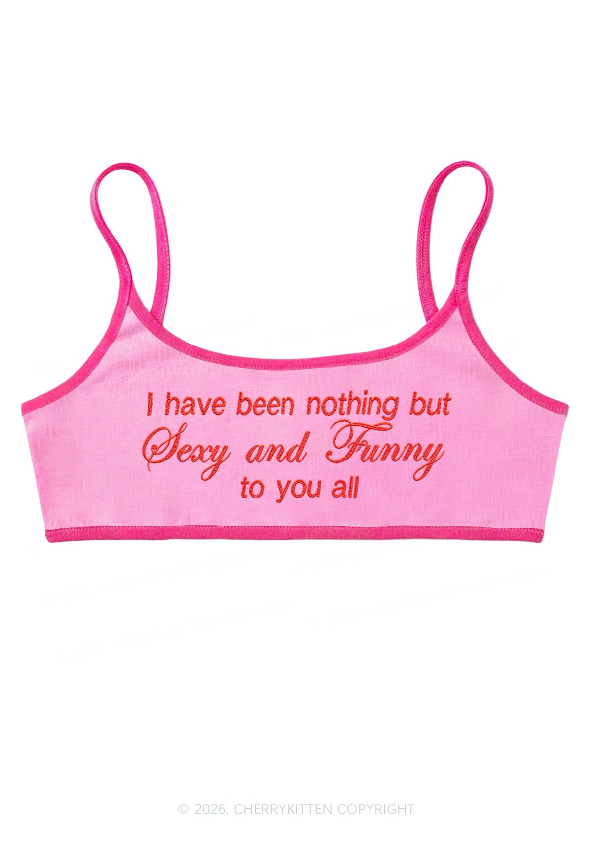 Embroidered I Have Been Nothing Y2K Super Crop Cami Cherrykitten