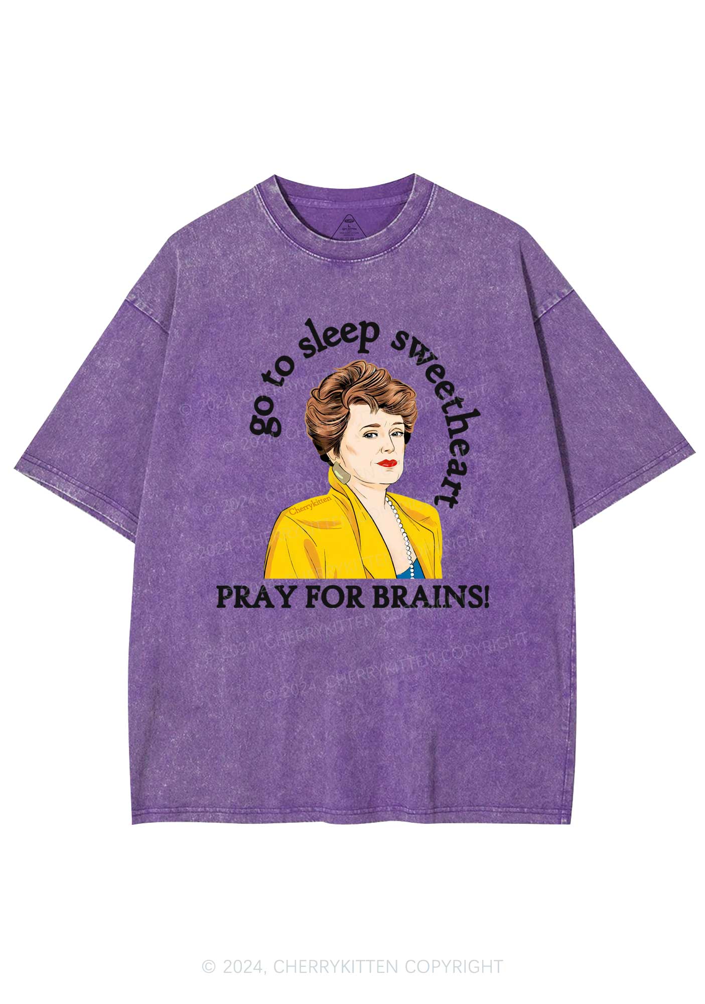 Pray For Brains Y2K Washed Tee Cherrykitten