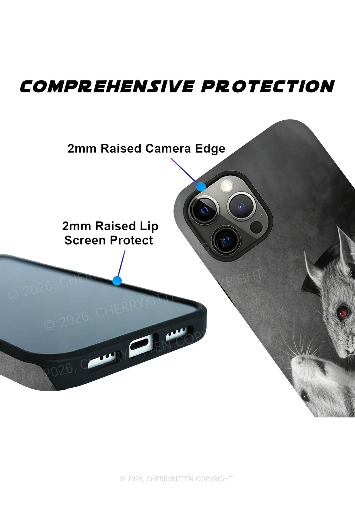 Halloween Vampire Rat Y2K Phone Case Cherrykitten