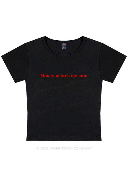 Curvy Money Makes Me Come Y2K Baby Tee Cherrykitten