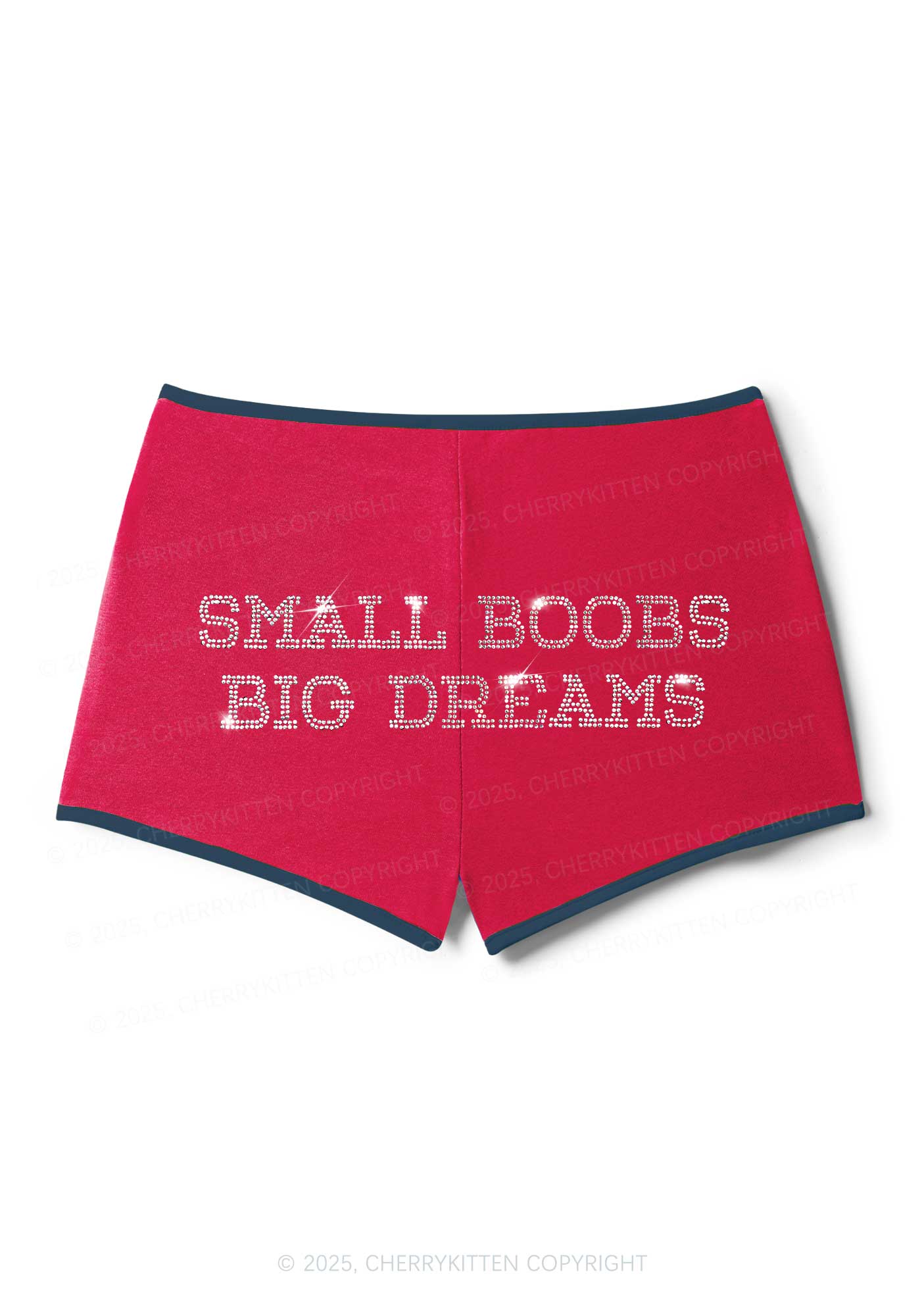 Rhinestone Small But Big Dreams Y2K Booty Shorts Cherrykitten