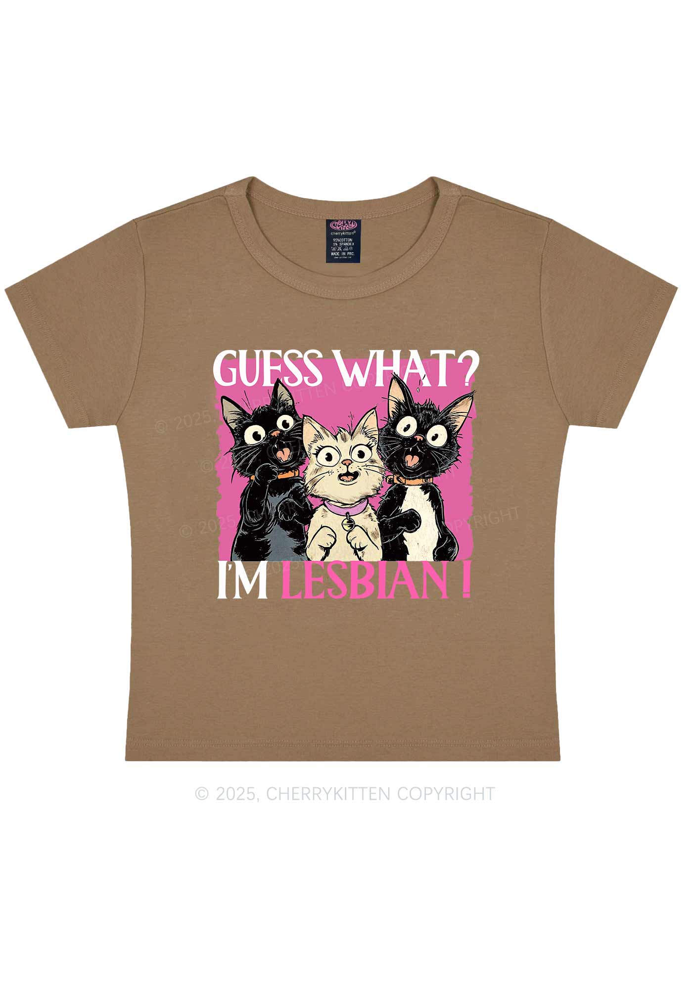 Im Lesbian Cat Pride Y2K Baby Tee Cherrykitten