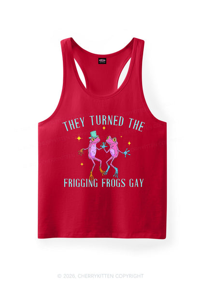 Frogs Gay Pride Y2K Men Racerback Tank Top Cherrykitten