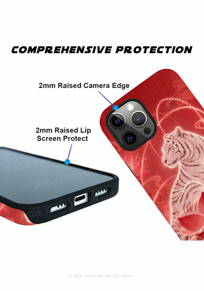 White Tiger Red Lotus Y2K Phone Case Cherrykitten