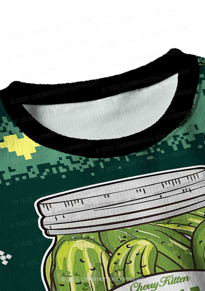 Pickle Slxt Y2K Christmas Crop Knit Sweatshirt Cherrykitten