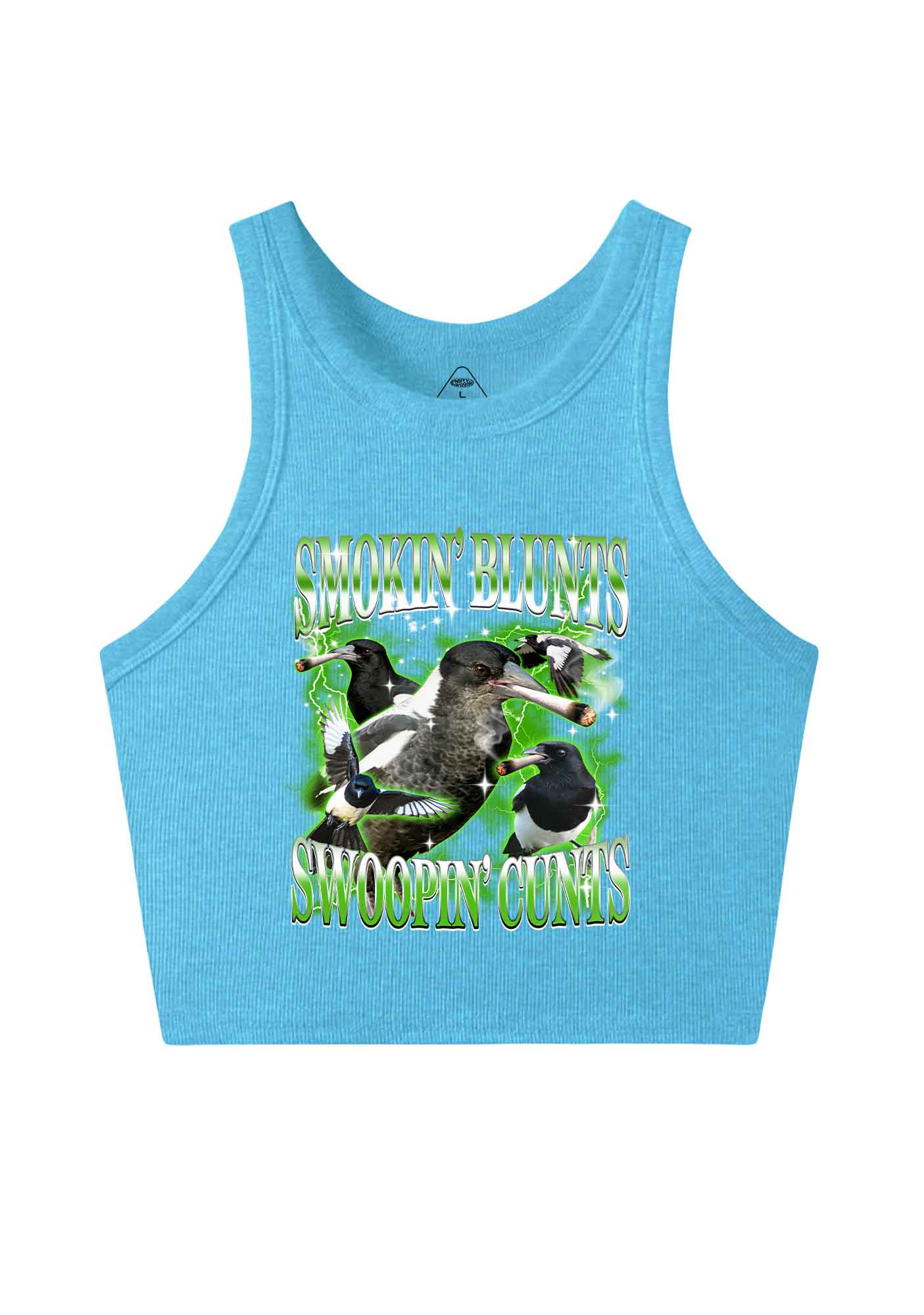 Smokin Blunts Swoopin Cxxts Y2K Crop Tank Top Cherrykitten