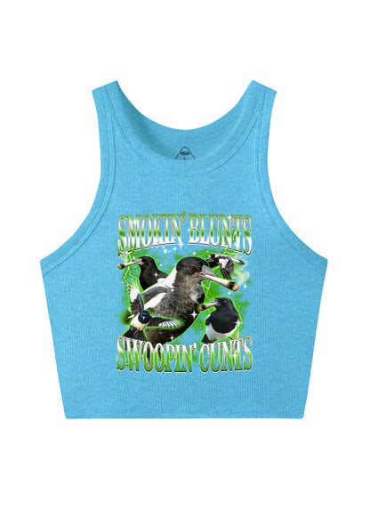 Smokin Blunts Swoopin Cxxts Y2K Crop Tank Top Cherrykitten