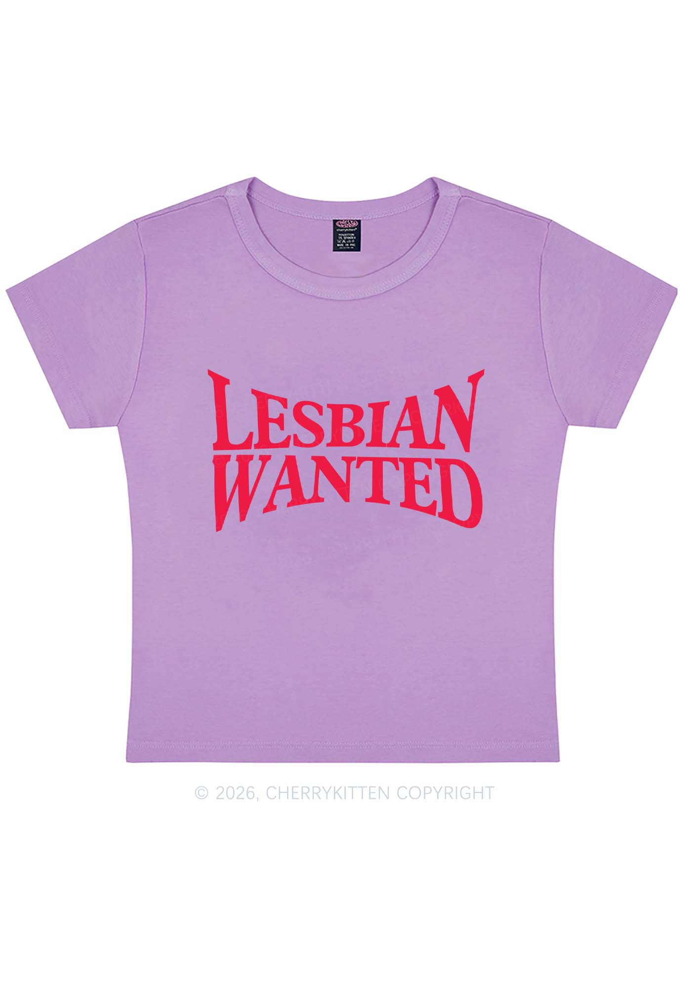 Lesbian Wanted Pride Y2K Baby Tee Cherrykitten