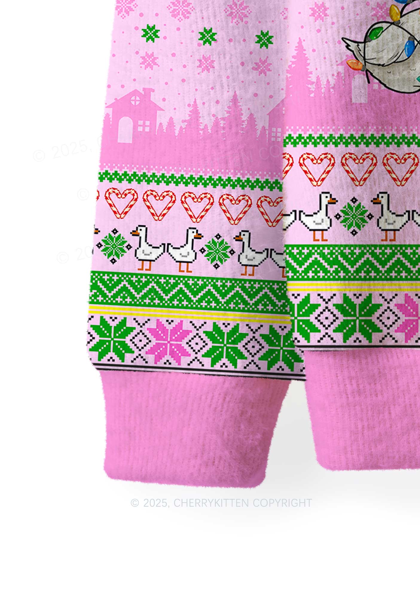 Christmas Ducks Y2K Christmas Knit Sweatshirt Cherrykitten