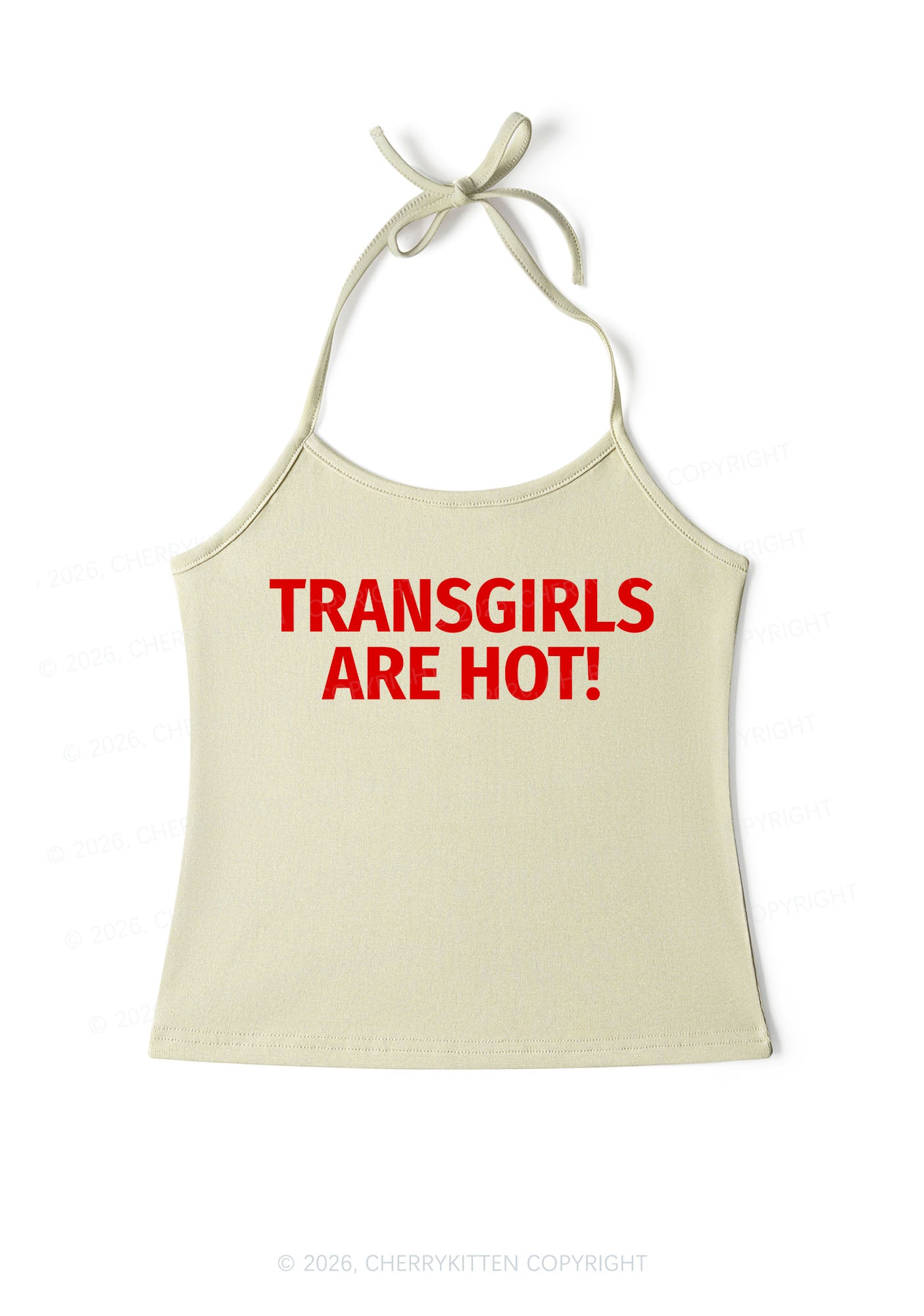 Transgirls Are Hot Pride Y2K Halter Neck Cami Cherrykitten
