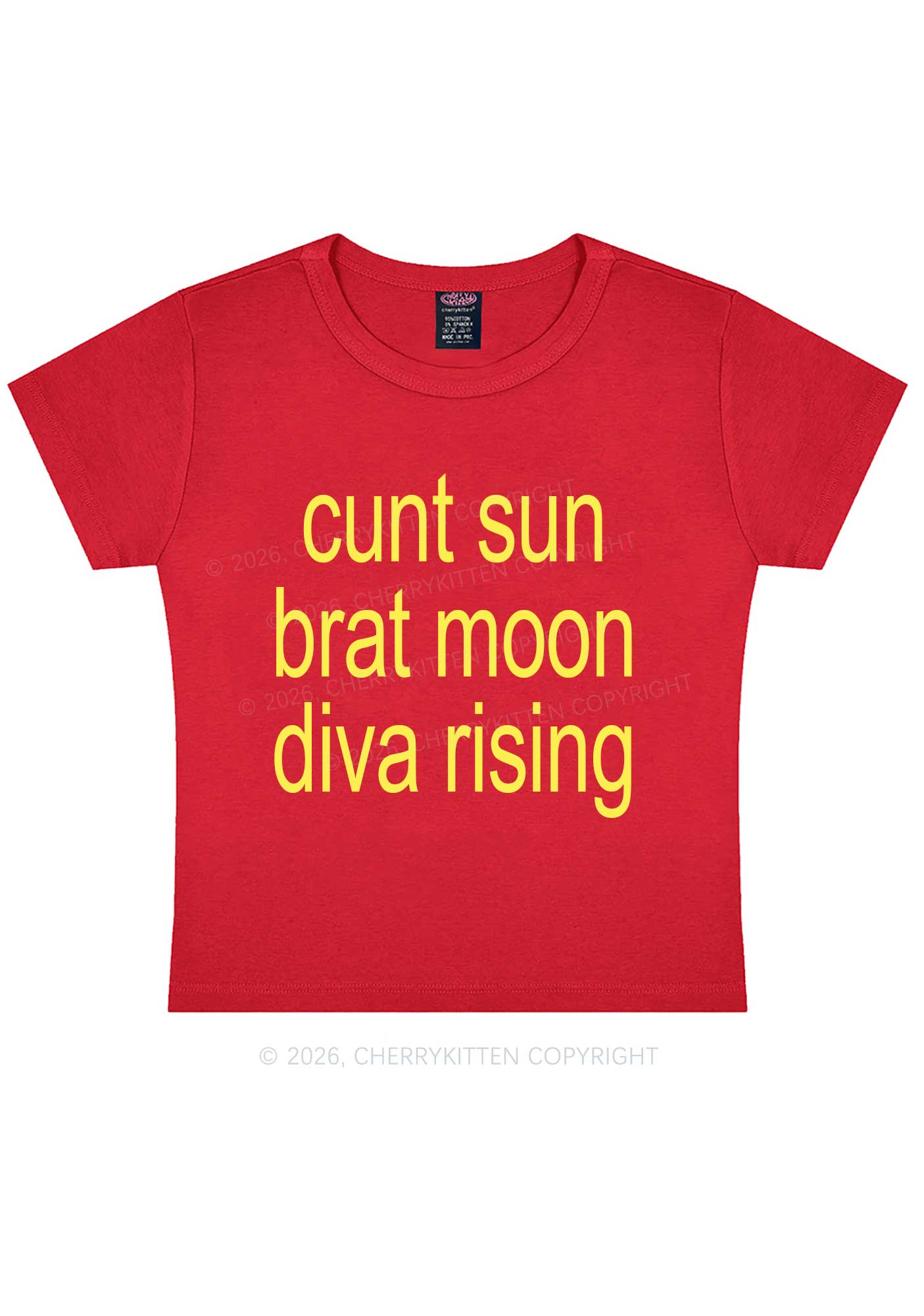 Cxxt Sun Brat Moon Diva Rising Y2K Baby Tee Cherrykitten
