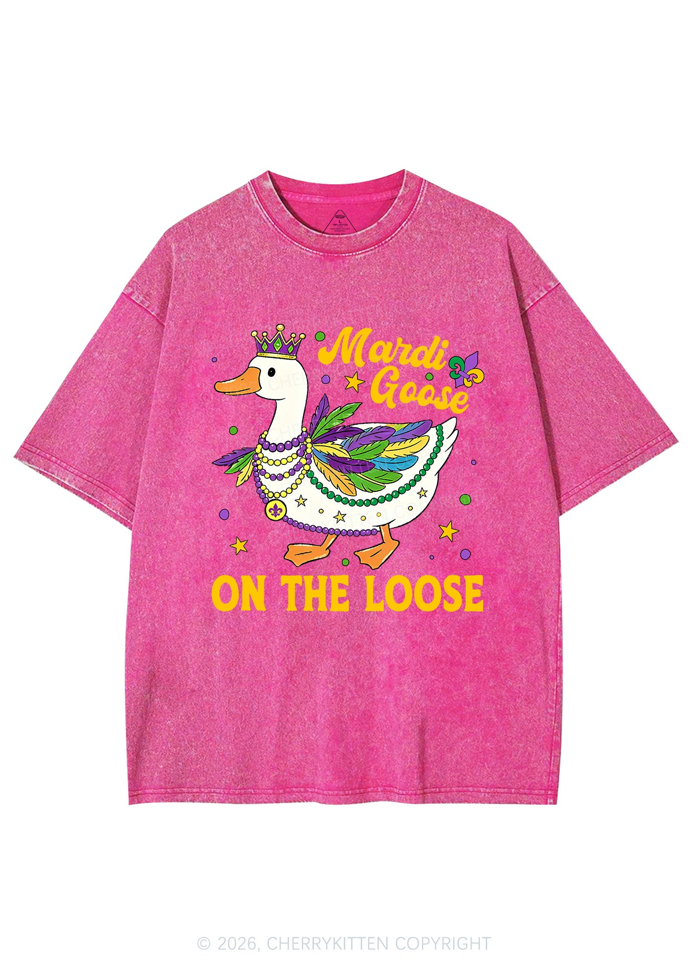 Mardi Goose On The Loose Y2K Shirts Washed Tee Cherrykitten