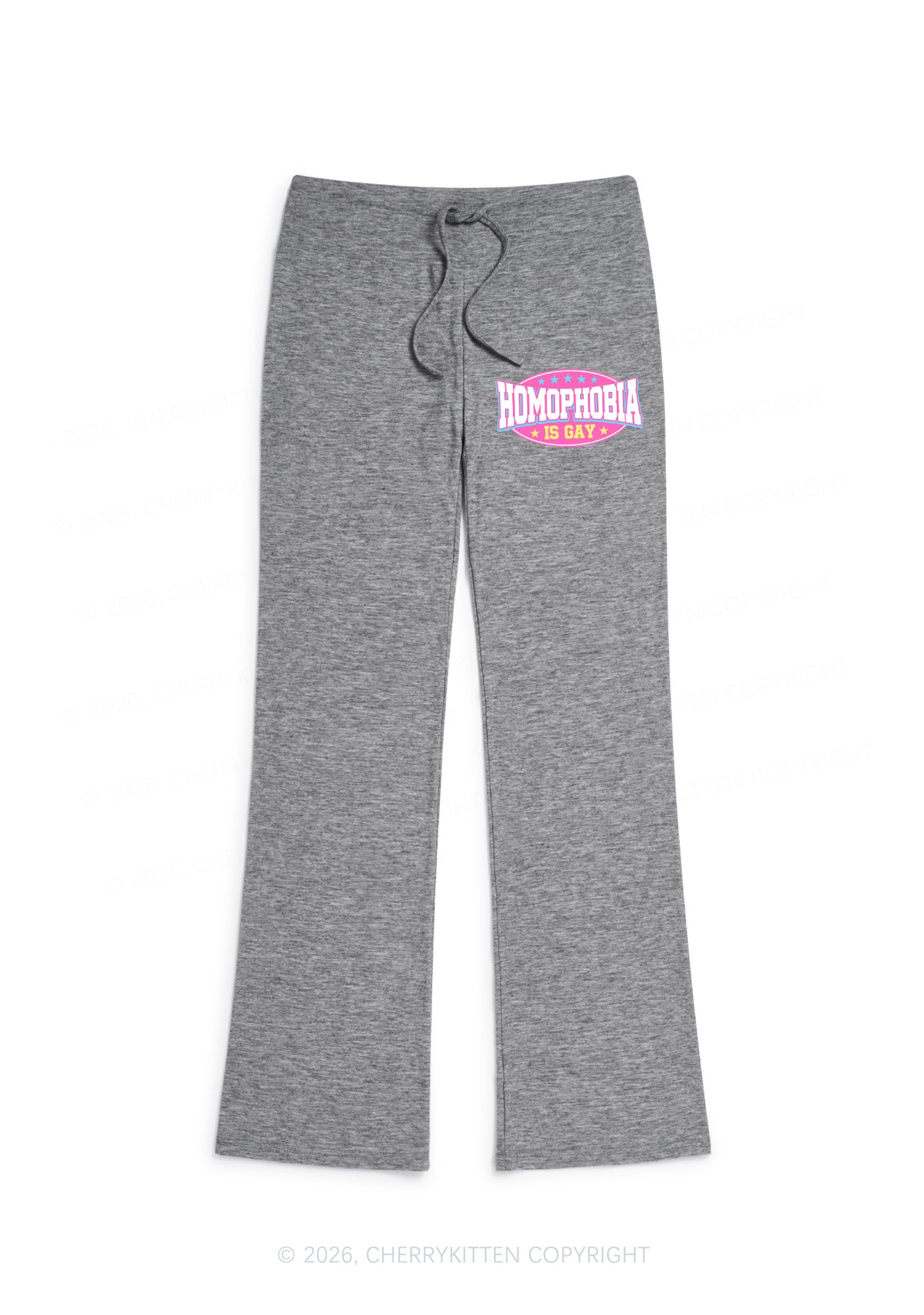 Homophobia Is Gay Pride Y2K Low Rise Drawstring Flare Pants Cherrykitten