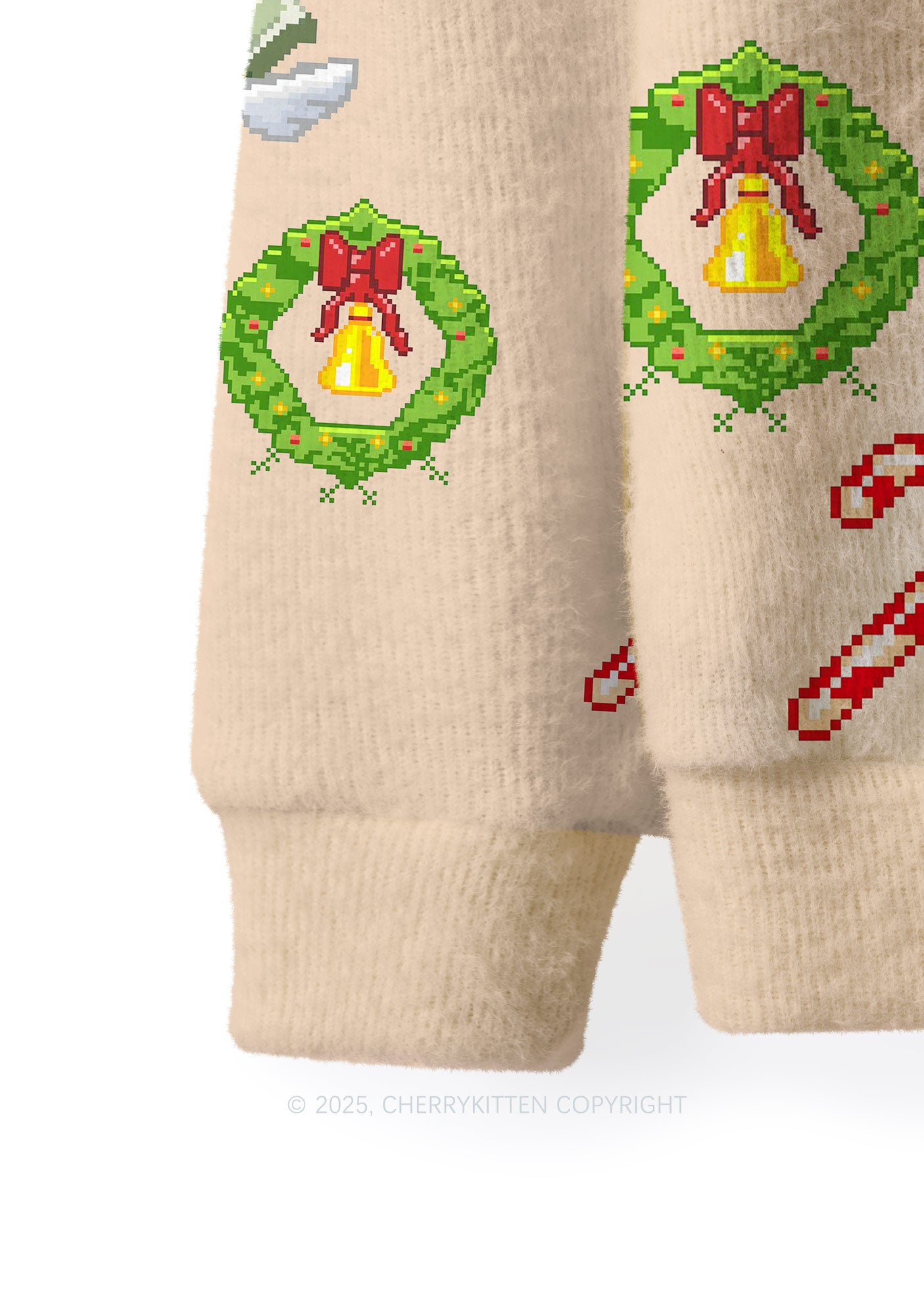 Light Bikini Santa Y2K Christmas Knit Sweatshirt Cherrykitten