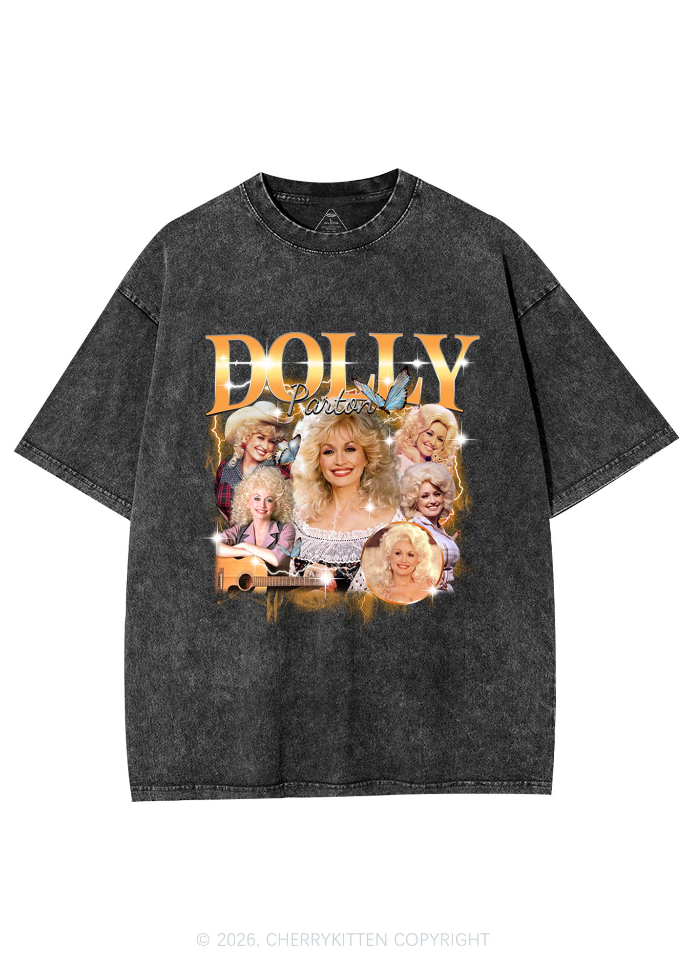 DP Vintage Portrait Y2K Shirts Washed Tee Cherrykitten