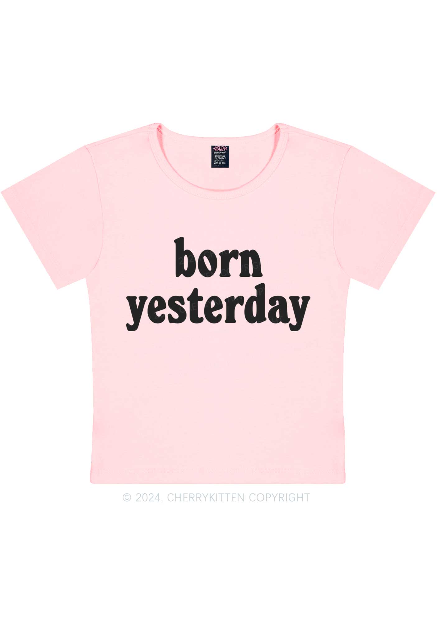 Born Yesterday Y2K Baby Tee Cherrykitten