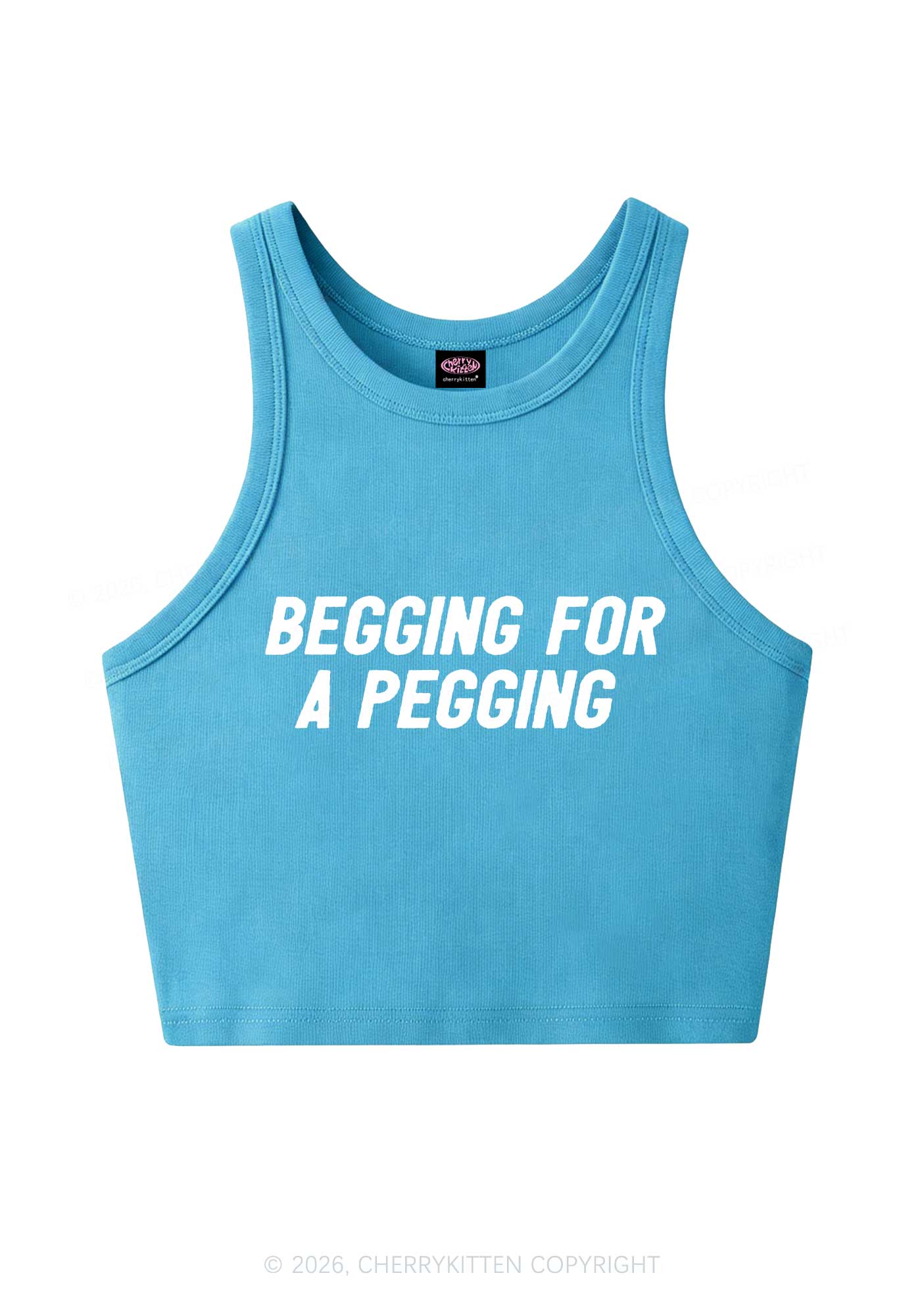 Begging For A Pegging Y2K Crop Tank Top Cherrykitten