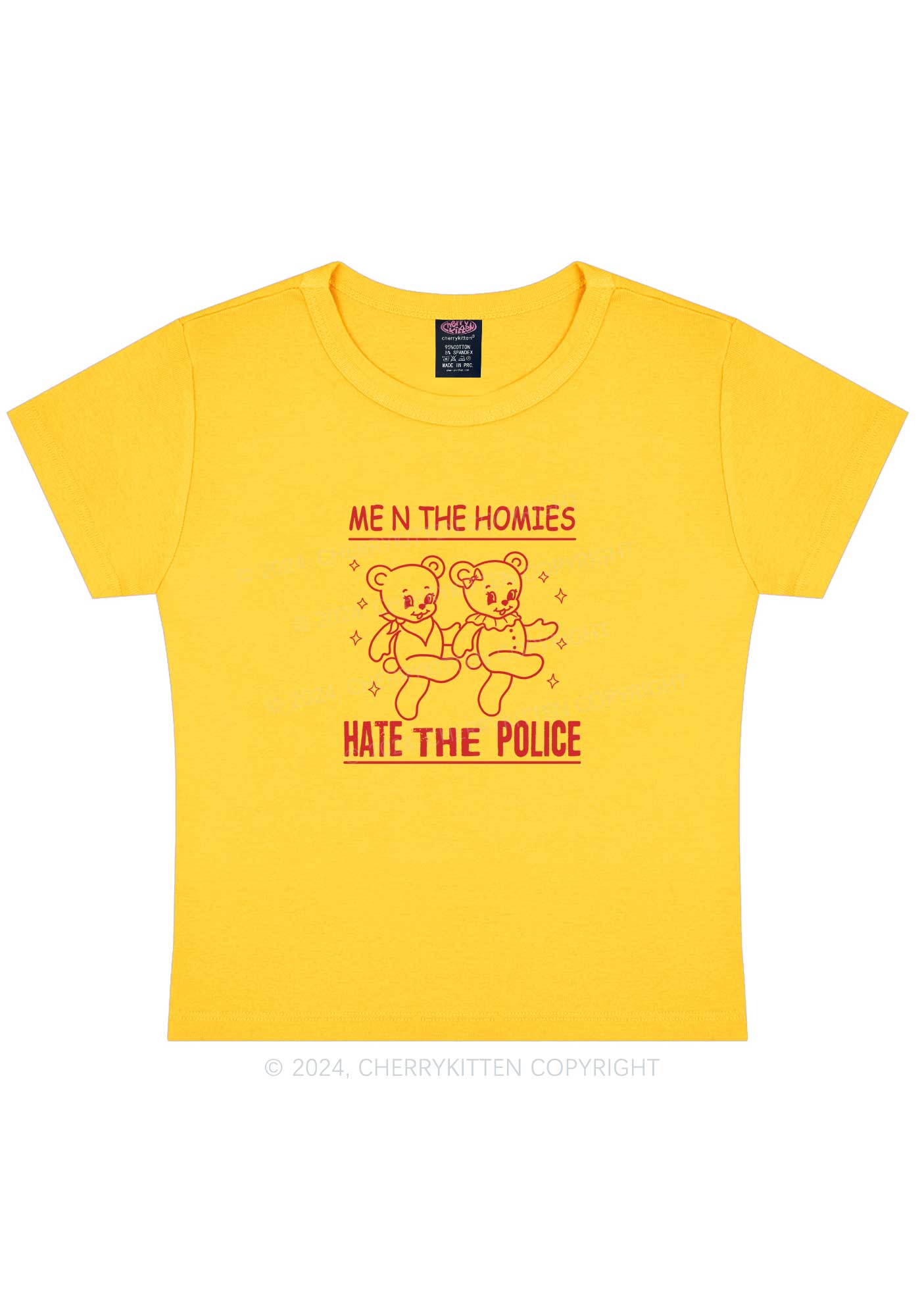 Hate The Police Y2K Baby Tee Cherrykitten