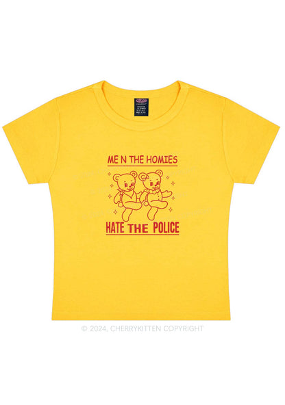 Hate The Police Y2K Baby Tee Cherrykitten