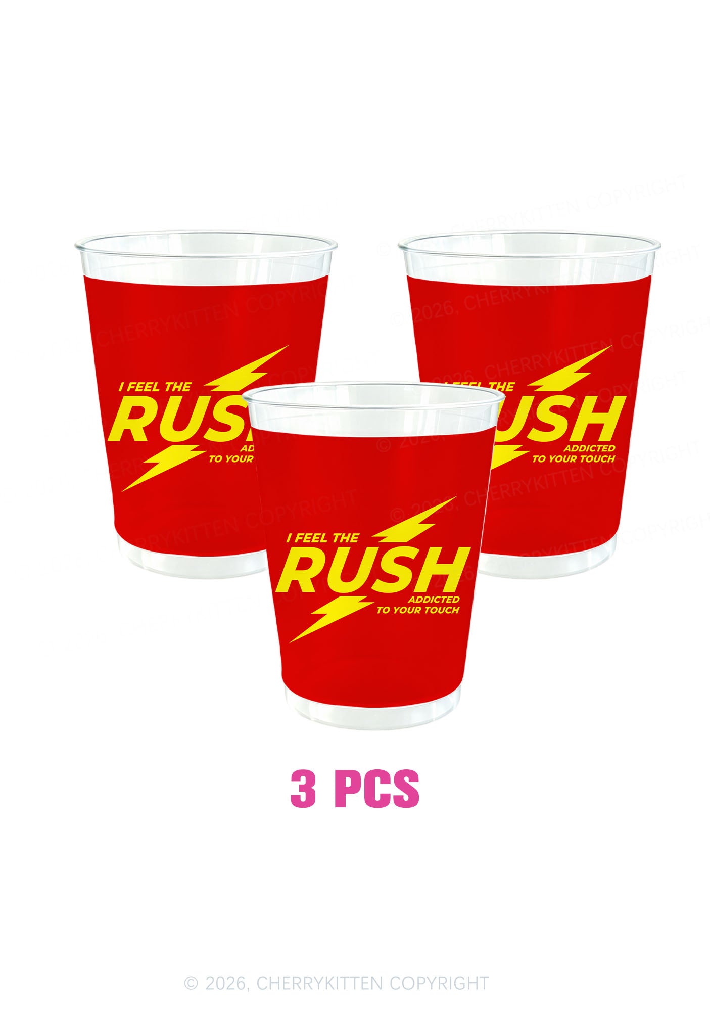 I Feel The Rush Y2K Plastic Cup Cherrykitten