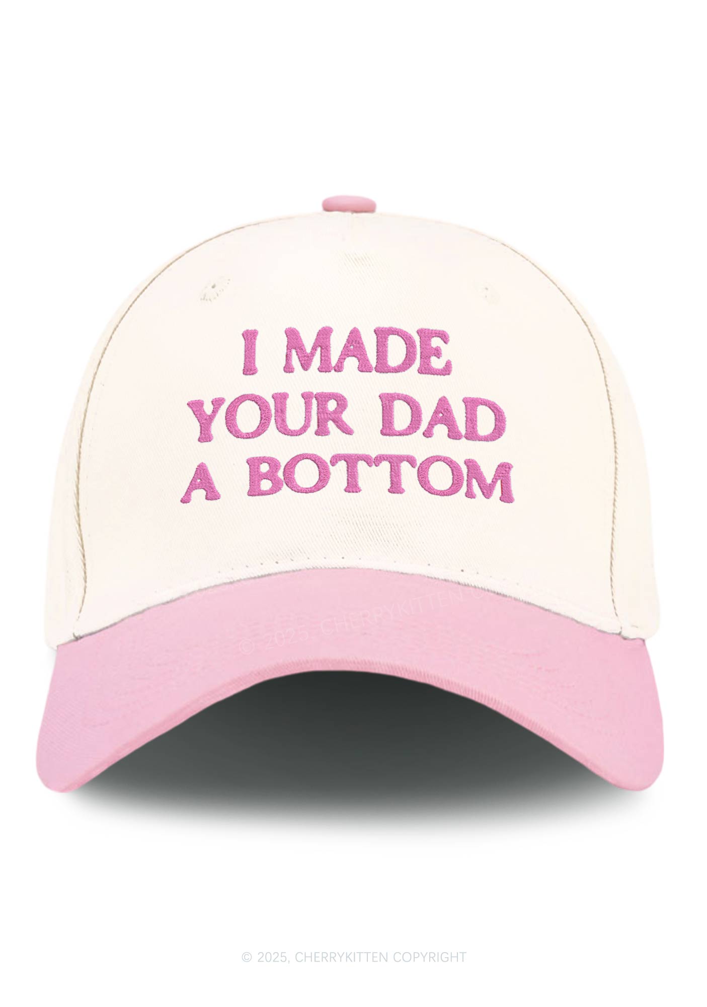 Embroidered Made Your Dad Bottom Pride Y2K Color Block Baseball Cap Cherrykitten
