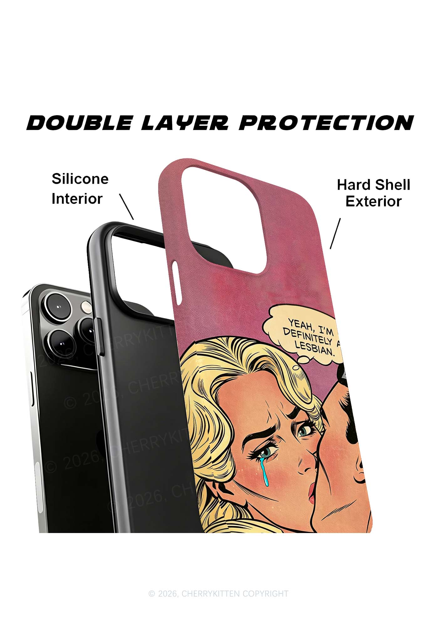 Im Definitely A Lesbian Pride Y2K Phone Case Cherrykitten