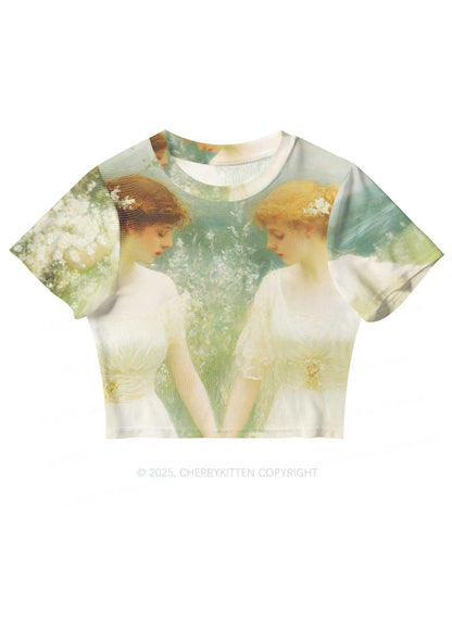 Lesbian Fairy Pride Y2K Mesh Crop Top Cherrykitten