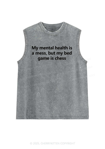 My Mental Health Is Mess Y2K Washed Muscle Tank Cherrykitten