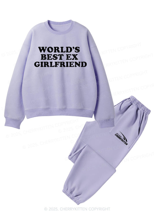 Best Ex Girlfriend Y2K Fleece Sweatshirts Set Cherrykitten
