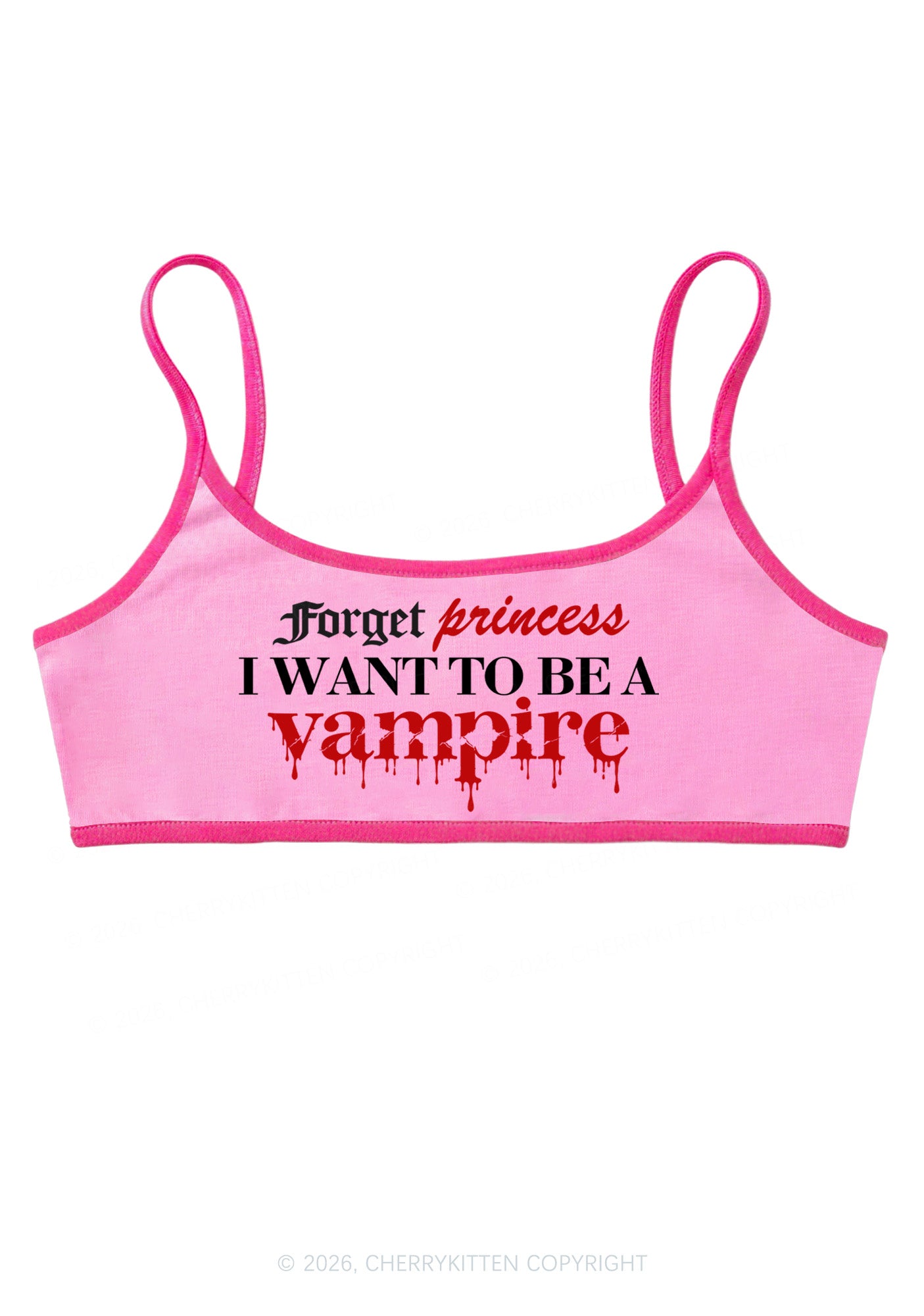 Halloween Want To Be Vampire Y2K Super Crop Cami Cherrykitten