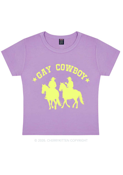 Gay Cowboy Pride Y2K Baby Tee Cherrykitten