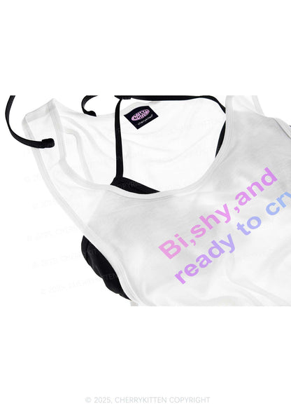 Bi Shy And Ready To Cry Pride Y2K Sheer Boyfriend Tank Cherrykitten