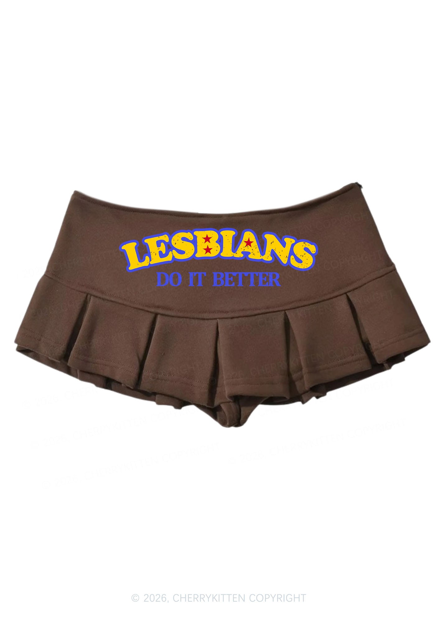 Lesbians Do It Better Pride Y2K Mini Pleated Skirts Cherrykitten