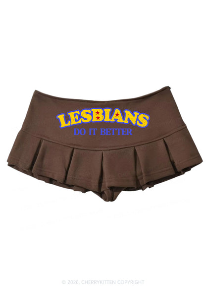 Lesbians Do It Better Pride Y2K Mini Pleated Skirts Cherrykitten