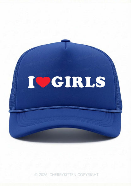 I Love Girls Pride Y2K Trucker Hat Cherrykitten