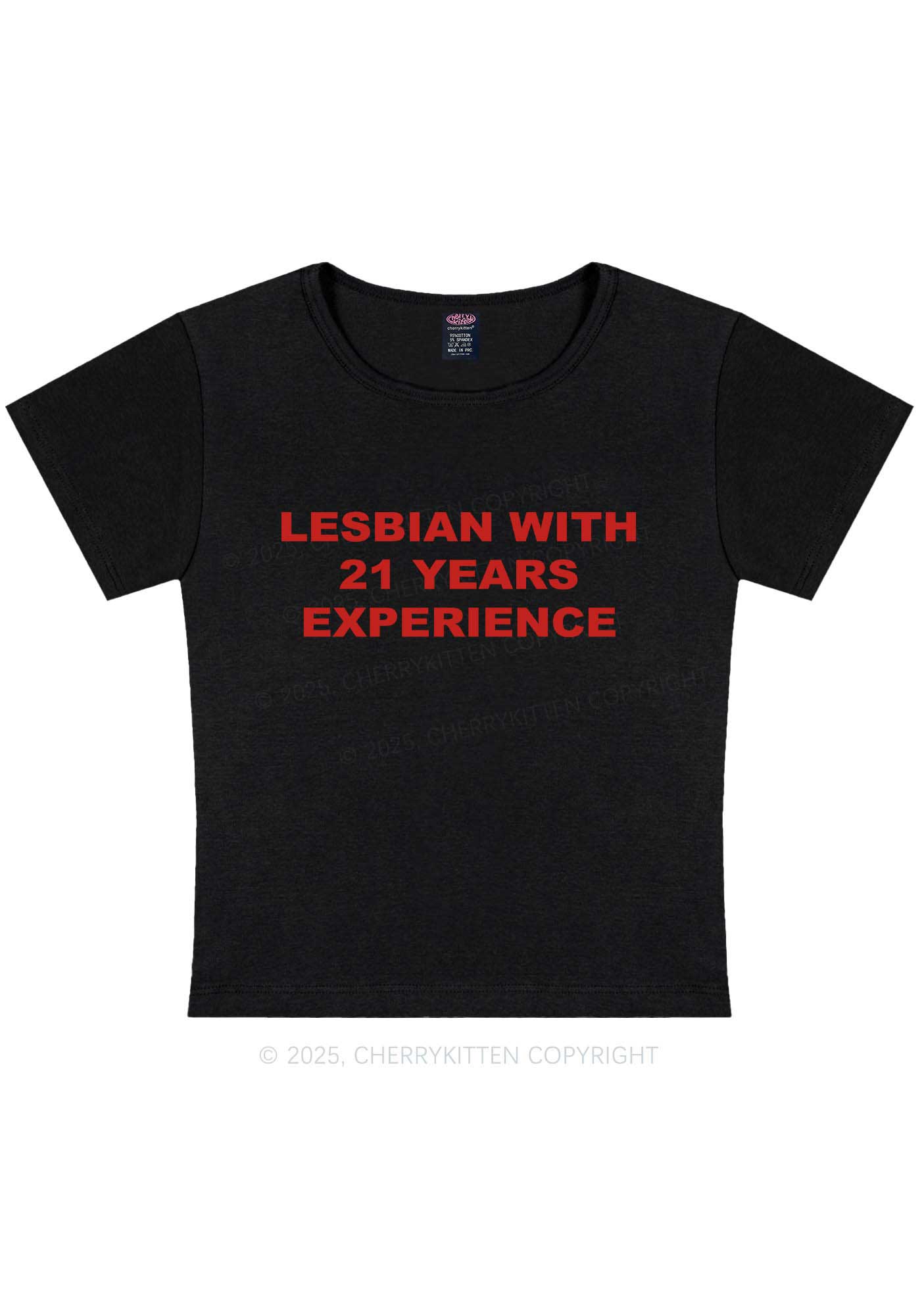 Custom Lesbian Experience Pride Y2K Baby Tee Cherrykitten