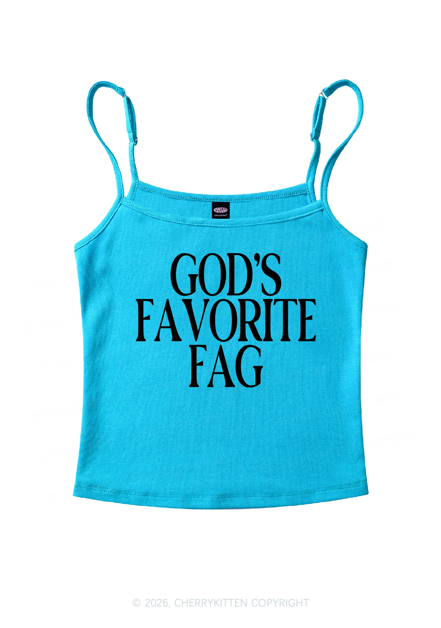 Gods Favorite Fag Pride Y2K Spaghetti Strap Cami Cherrykitten