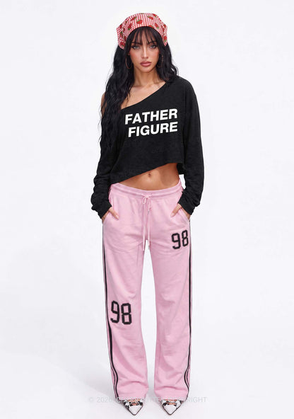 Father Figure Y2K Off Shoulder Long Sleeve Crop Top Cherrykitten