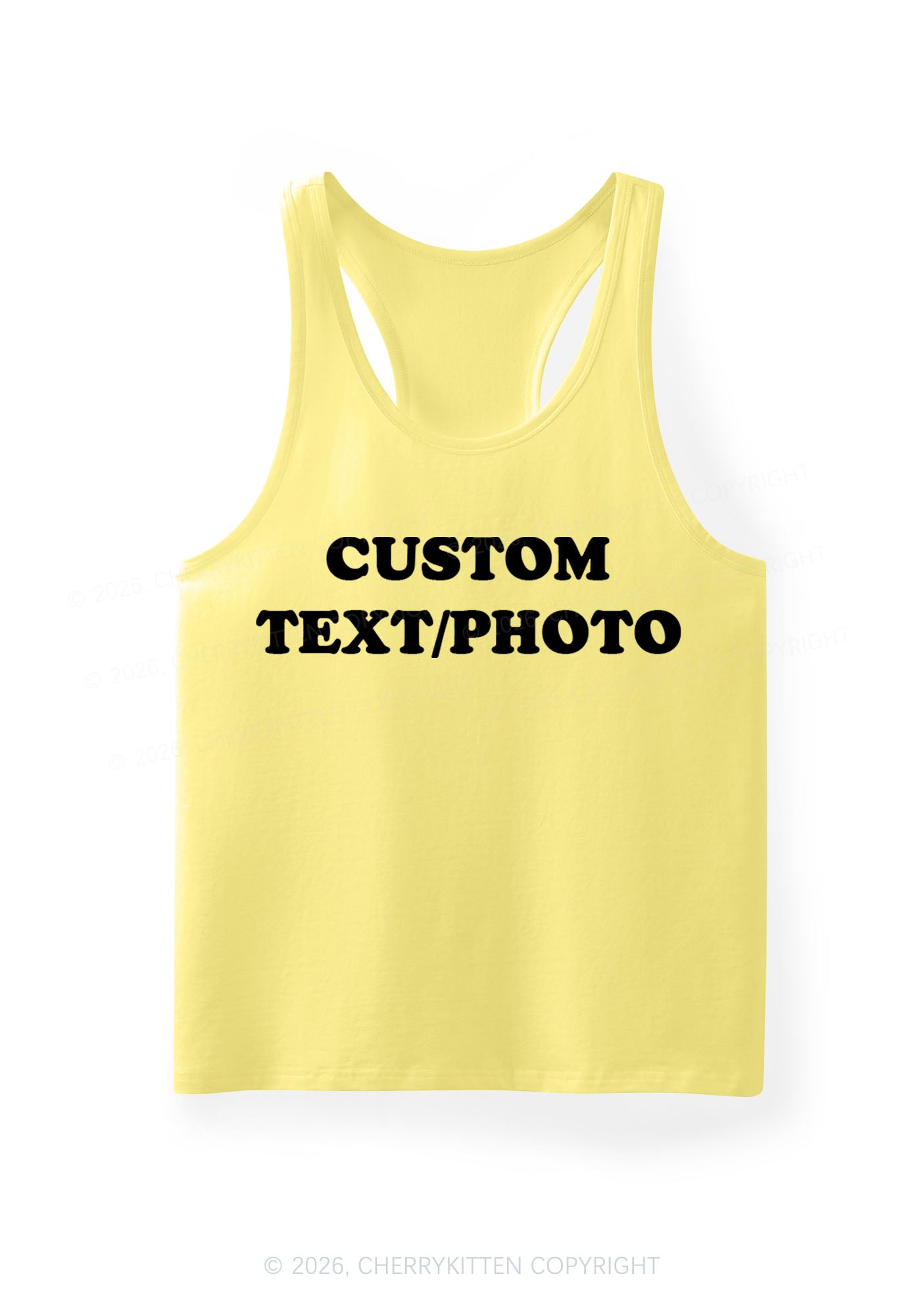 Custom Personalized Text Y2K Men Racerback Tank Top Cherrykitten