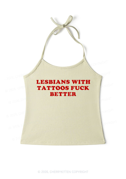 Lesbians With Tattoos Pride Y2K Halter Neck Cami Cherrykitten
