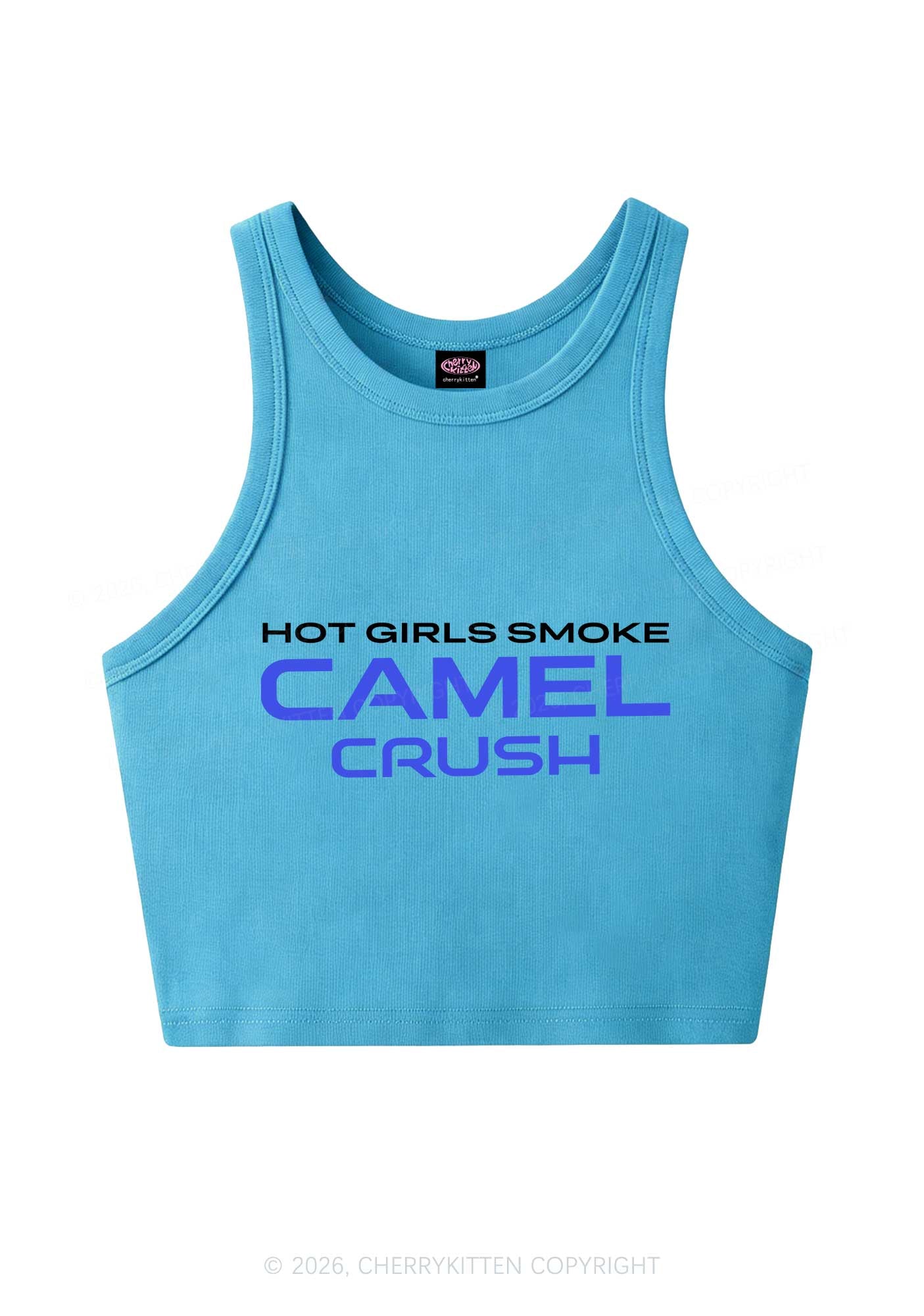 Hot Girls Smoke Mint Y2K Crop Tank Top Cherrykitten