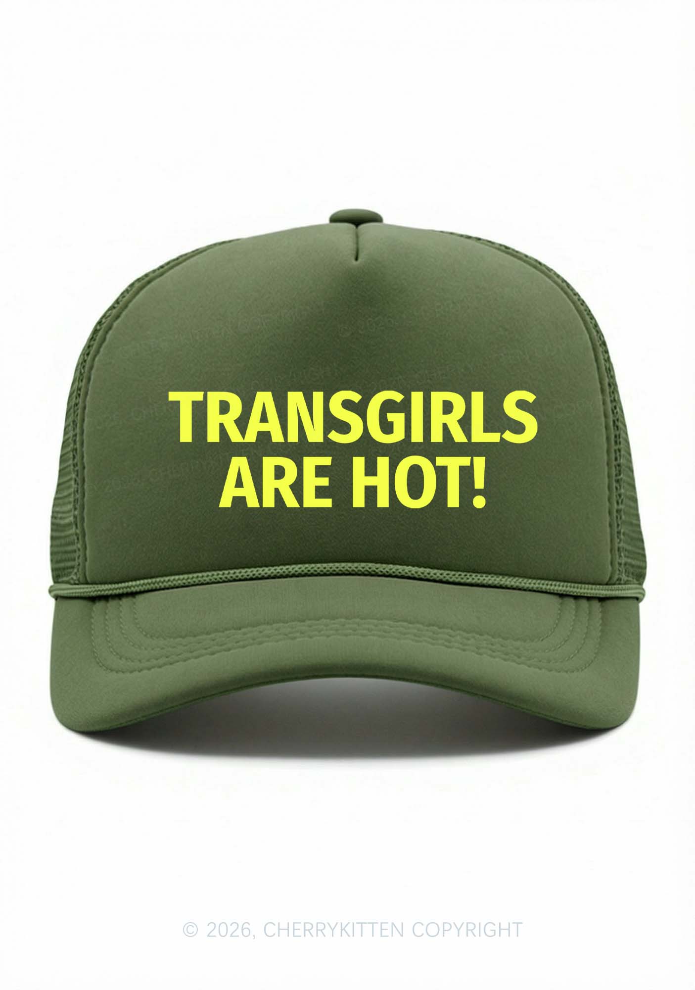 Transgirls Are Hot Pride Y2K Trucker Hat Cherrykitten