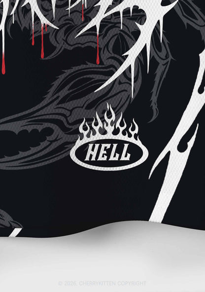 See You In Hell Y2K Crop Sport Jersey Shirts Cherrykitten