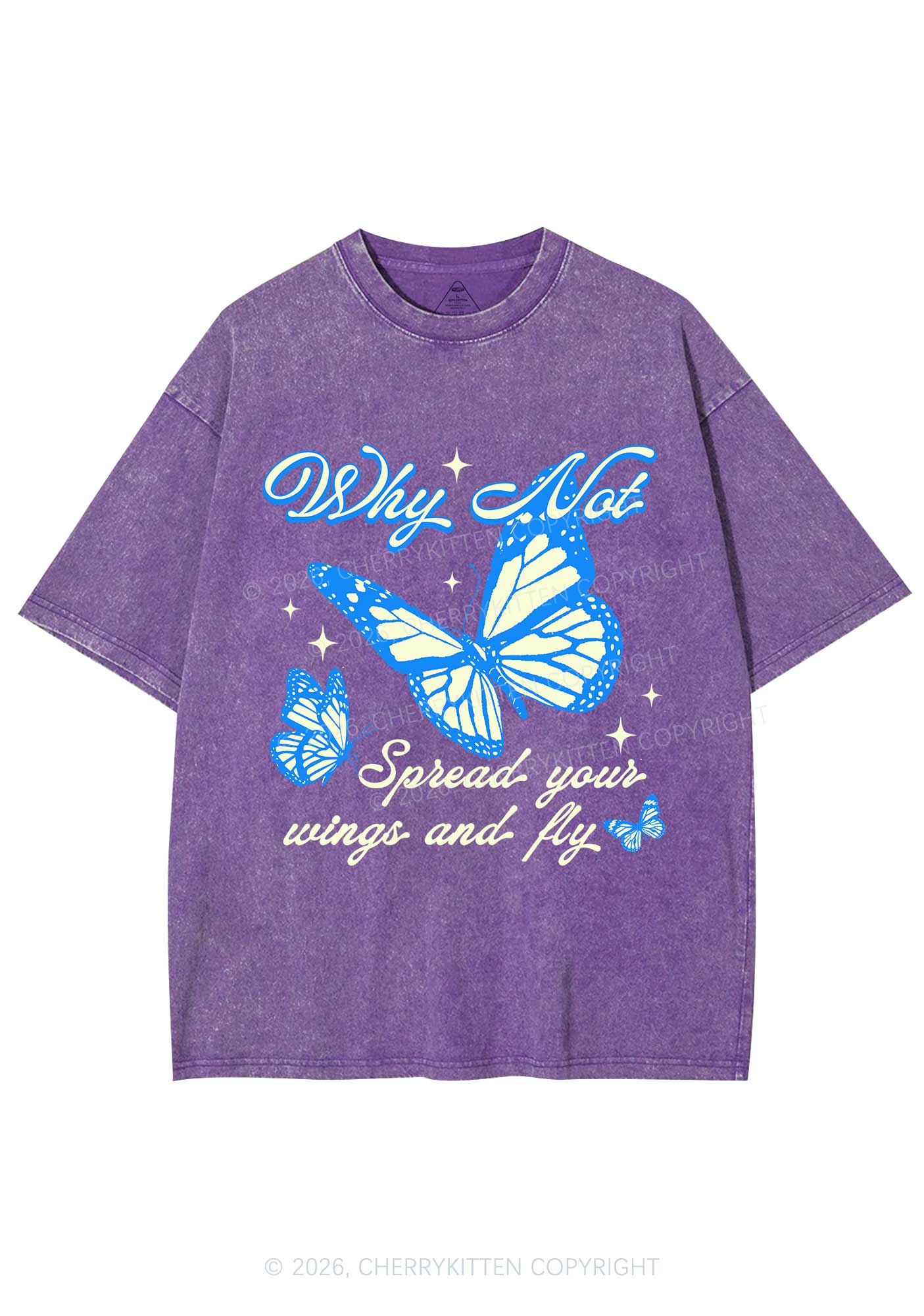 Spread Your Wings And Fly Y2K Shirts Washed Tee Cherrykitten
